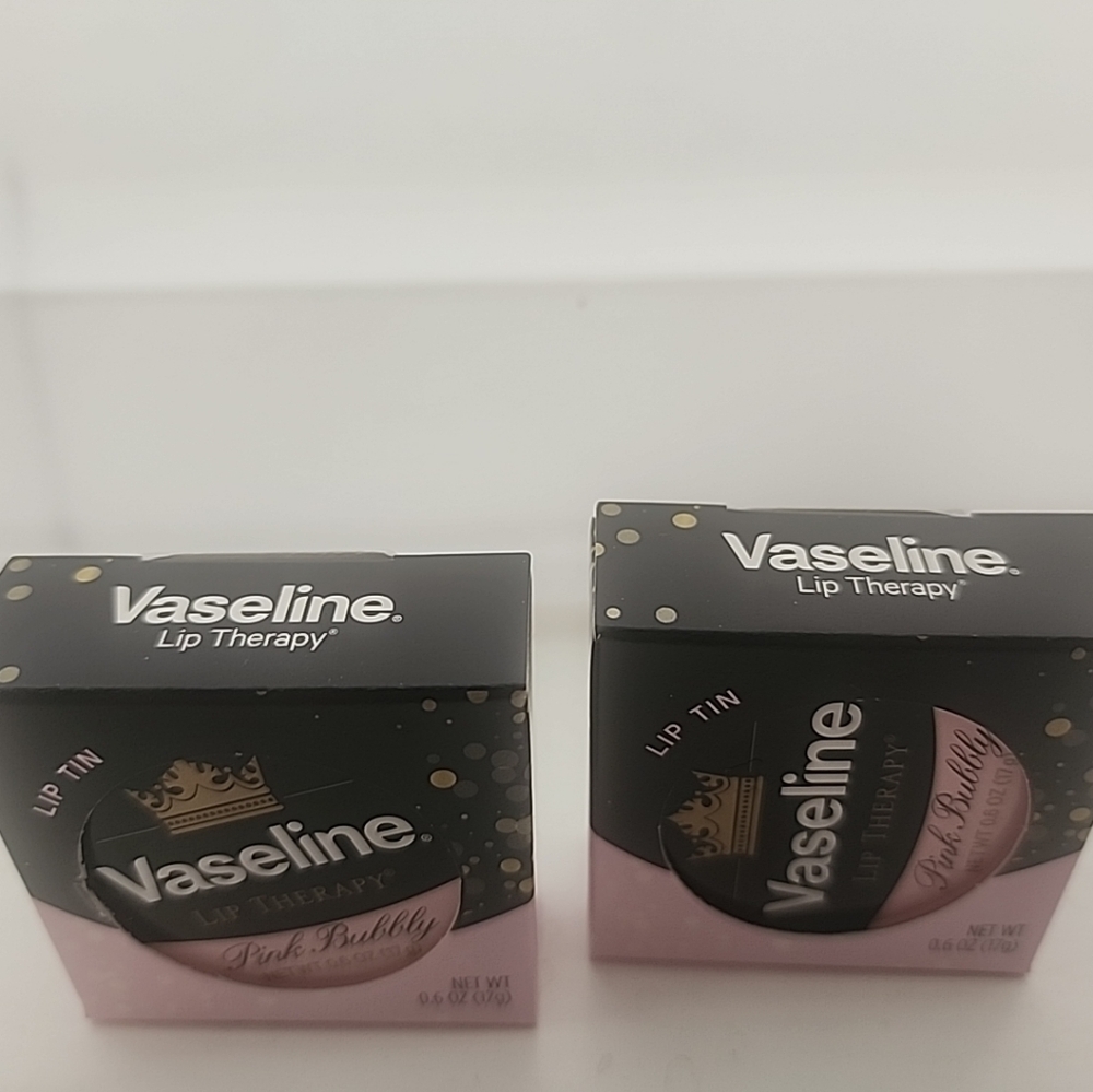 Vaseline Lip Therapy Pink Bubbly — 2 Pack Lip Tin 0.6 oz (New, Sealed) - Picture 3 of 3